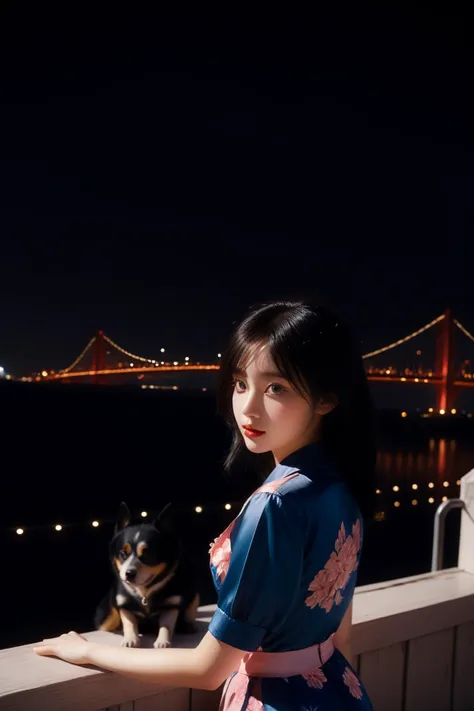 1girl, (stylized by Caia Koopman:1.2) , cartoon art, grand Pencil painting, Golden ratio, behance, hip level shot of a Satin Broken ([Puppy Dog|Dogwood]:1.3) with Intecrate skin, Historical Tropical Island in background, Meiji Era city street and Neutron star in background, at Twilight, split diopter, Screen print, Disgusting, Royalcore, soft lighting, L USM, Velvia, behance, opulent, Highres, photolab, large