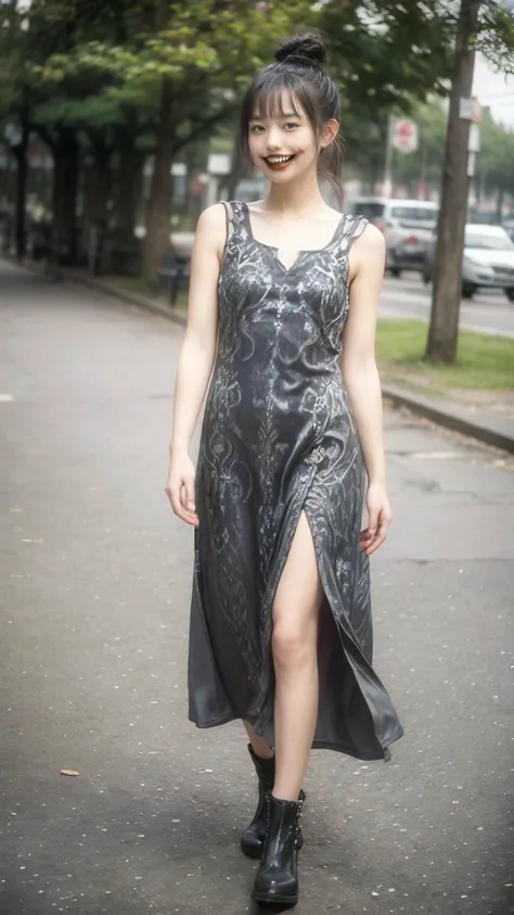 masterpiece,best quality,cinematic lighting,natural shadow,Handheld Shot,
edgGD,1girl,photo of a cute girl,full body,light smile,charming,20yo,wearing edgGD goth dress,Top Knot Hair.Hair flaps,Gunmetal gray hair,heshan,outdoors,
<lora:edgGothDress:0.8>,
<lora:GoodHands-vanilla:1>,
<lora:add_detail:1>,
<lora:æ³å
:0.5>,<lora:heshan_V1:1>,