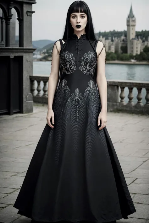((Masterpiece, best quality,edgQuality))
edgGD, long hair,wearing edgGD goth dress,castle background
<lora:edgGothDress:1>