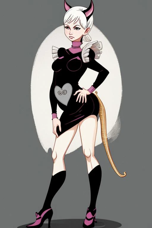anime-girl, with pants and a sweater and shoes