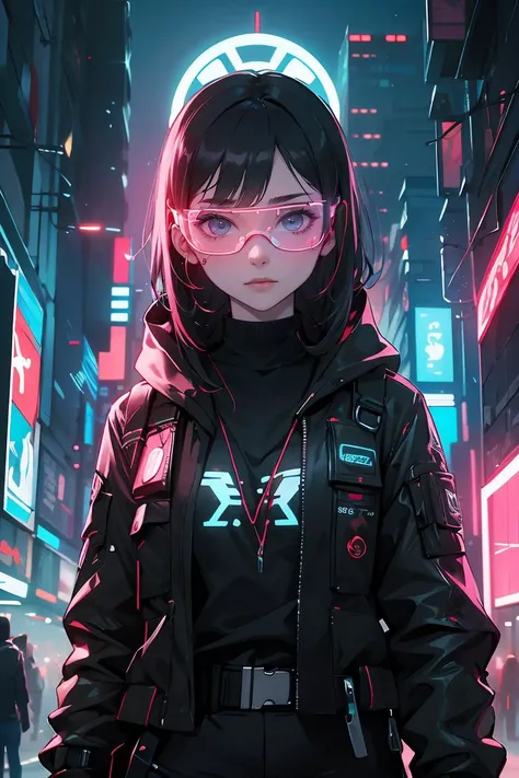 ((masterpiece:1.2,top quality)),woman,4K,futuristic led glasses,cyberpunk glasses,<lora:LED_Glasses-000012:0.8>,
