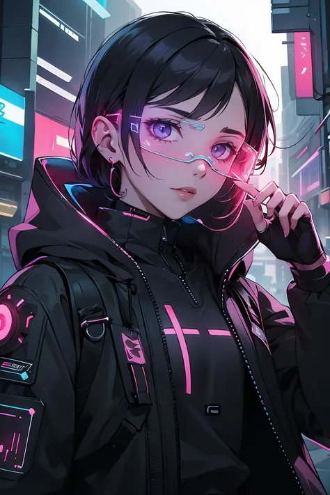 ((masterpiece:1.2,top quality)),woman,4K,futuristic led glasses,cyberpunk glasses,<lora:LED_Glasses-000012:0.8>,