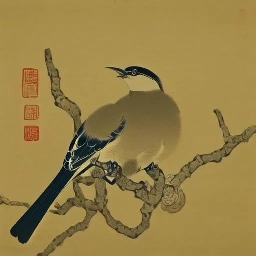 <lora:SDHNHï¼ganshiba):1>Song Dynasty flower and bird painting, Song Huizong, (highest quality, masterpiece, art, Chinese painting, line drawing, line drawing, extreme details) (Clear paws) (Clear eyes) (Clear feathers) (Ink artistic conception) (Rendering) (Leave blank )