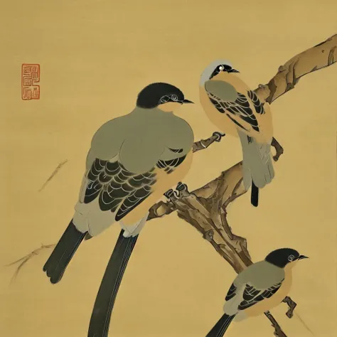 <lora:SDHNHï¼ganshiba):1>Song Dynasty flower and bird painting, Song Huizong, (highest quality, masterpiece, art, Chinese painting, line drawing, line drawing, extreme details) (Clear paws) (Clear eyes) (Clear feathers) (Ink artistic conception) (Rendering) (Leave blank )