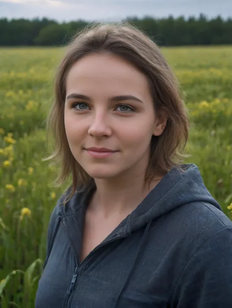 cinematic film still photography, close up, Portrait of a naked 28 yo cute beautiful woman on a flower field, overcast with natural illumination, outdoors, highly detailed, realistic textures, cinematic light, limlight, backlight