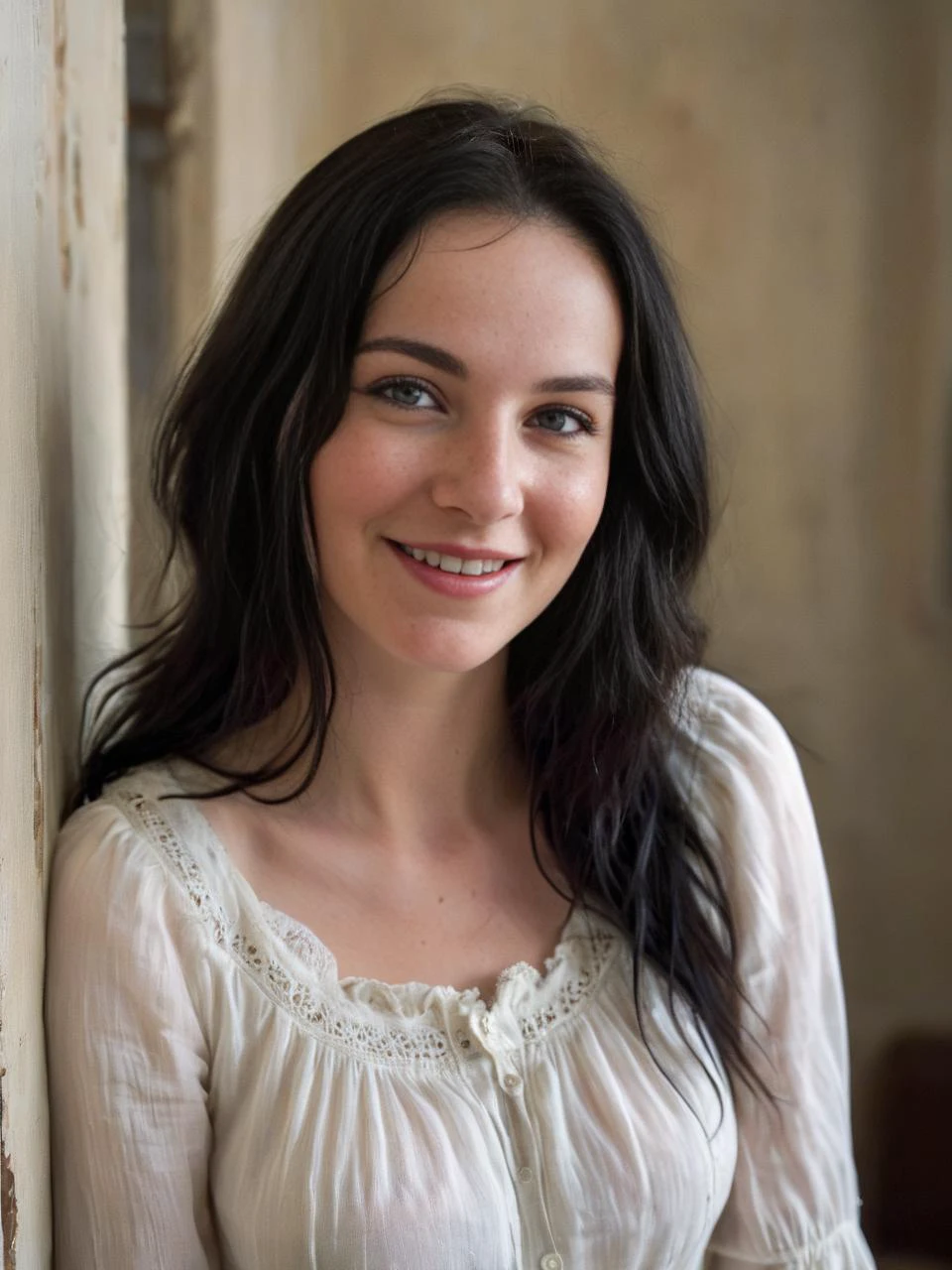 award winning photo, joy19, <lora:RMSDXL_Enhance:1> <lora:sd_xl_dpo_lora_v1:0.3> <lora:MJ52:0.4>, delicate, beautiful, portrait, (freckles:0.1), long black hair, cute smile, cinematic,