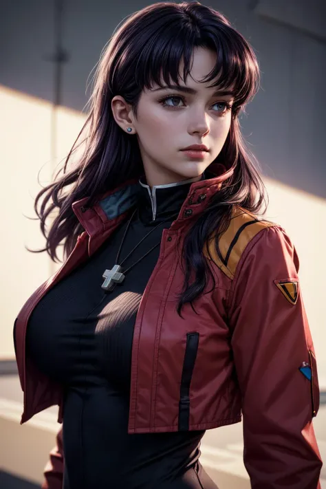 (ultra realistic,32k, masterpiece:1.2),(high detailed skin:1.1),( 8k uhd, dslr, high quality:1.1),
<lora:misato-nvwls-v1:0.8>misato, black eyes, parted bangs,black-Purple hair, long hair, earrings, cross necklace, red jacket, long sleeves, black dress, , <lora:add_detail:0.77>, (huge breast:1.1),
(looking at viewer, Bend forward:1.1),
,(soft shaded:1.1),neural implant clinic, cutting-edge brain implants, memory enhancements, cognitive upgrades