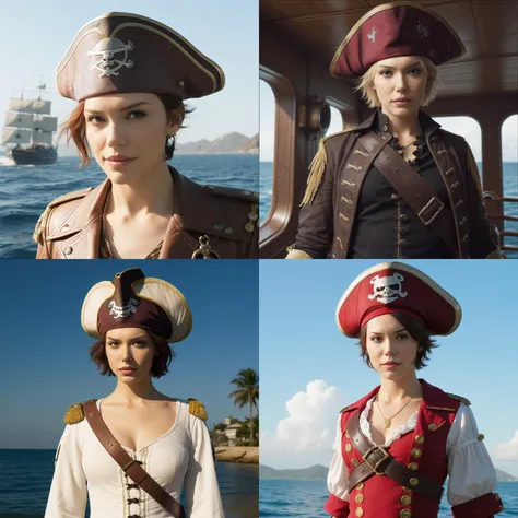 <lora:llthvhnsn:1>, short hair, pirate captain
