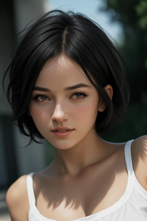 <lora:Alize Jacotey:0.9>,woman,Francia, short hair,black hair,t-shirt ,photorealistic, masterpiece, best quality,detailed human face, detailed human skin texture, ultra-detailed human body,cinematic light,ultra quality, sharp focus, tack sharp, dof, film grain,