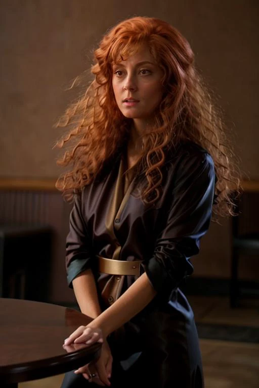 with red hair wearing a Warm Brown business suit, restaurant
, 1girl, looking_at_viewer, photorealistic, realistic, solo, masterpiece, best quality, detailed face, solo, 1girl, g1873t, <lora:Susan_Sarandon:1> masterpiece, best quality, detailed face, solo, a woman, mature s1873s, red hair, long_hair, looking_at_viewer