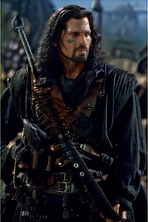 The poster could show Ardeth standing tall and strong, with his sword at his side and his iconic silver hair blowing in the wind.
The background could be a dark and moody forest or castle, hinting at the dark fantasy world in which the is set. Perhaps there could be a hint of magic in the air, with sparks or smoke swirling around Geralt, suggesting that he is a powerful and mysterious figure. <lora:Ardeth:1>