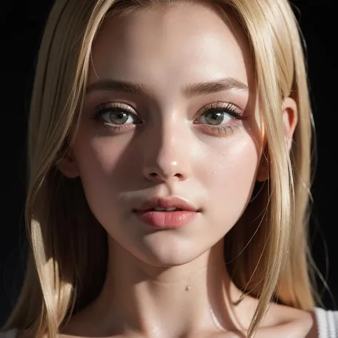 close up, dramatic lighting, girl, beautiful, pretty, best render, realistic, teenage, blonde