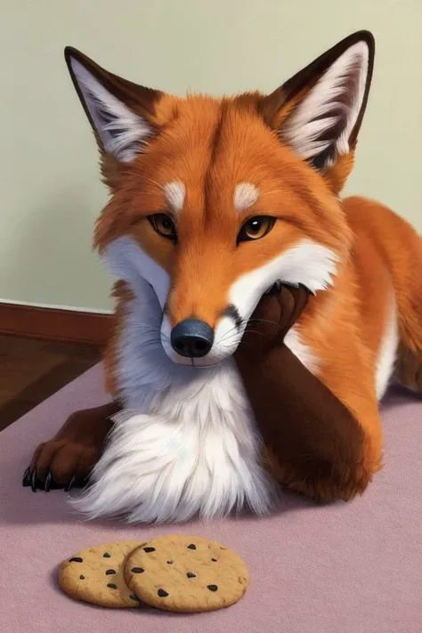 Raposa de nove caudas, linda, 3D