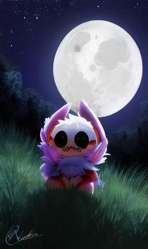 horror \(theme\), cute,cute spider,in a forest,night,moon,spider glows