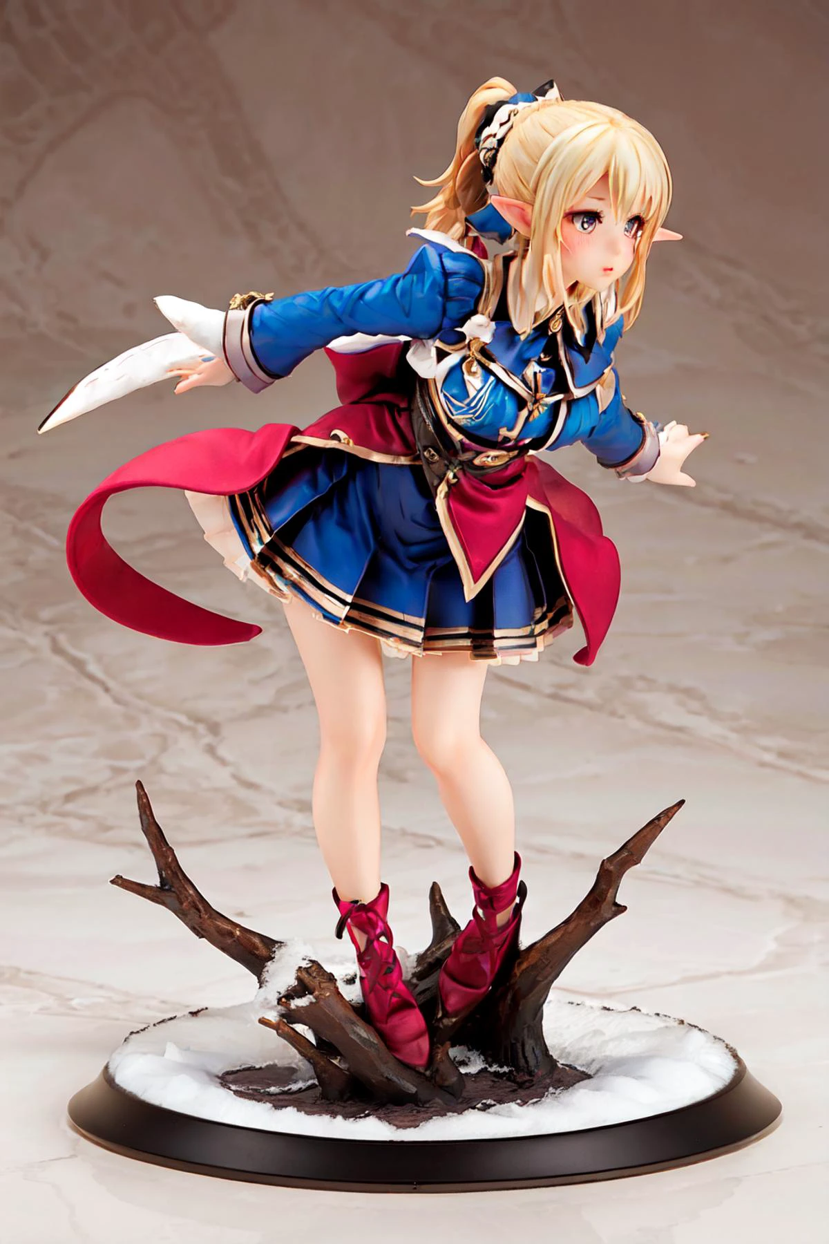 1girl,elf,pointy_ears,blonde_hair,bow,hair_bow,ponytail,blush,full body, dress, pleated, handmade style, <lora:TS_HandmadeModel_V20:1>