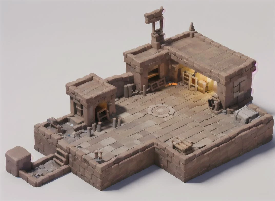 masterpiece, best quality, white background, mini sence,Mini miniarure landscape,syberpunk,(3d:1.2),simple design, claymation,
dungeon and red,
<lora:mMiniScene_v10:0.7>