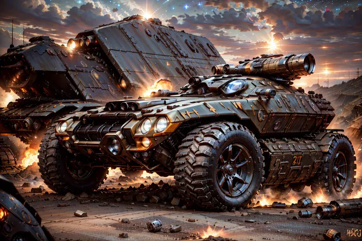 woman leaning on war car looking at space with planets (realistic:1.7) , good hand,4k, high-res, masterpiece, best quality,((Hasselblad photography)), finely detailed skin, sharp focus, (cinematic lighting), soft lighting, dynamic angle,(((military training camp)))
<lora:EdobCar_v1.0:0.6>  <lora:Valencia_v1.1:0.6>