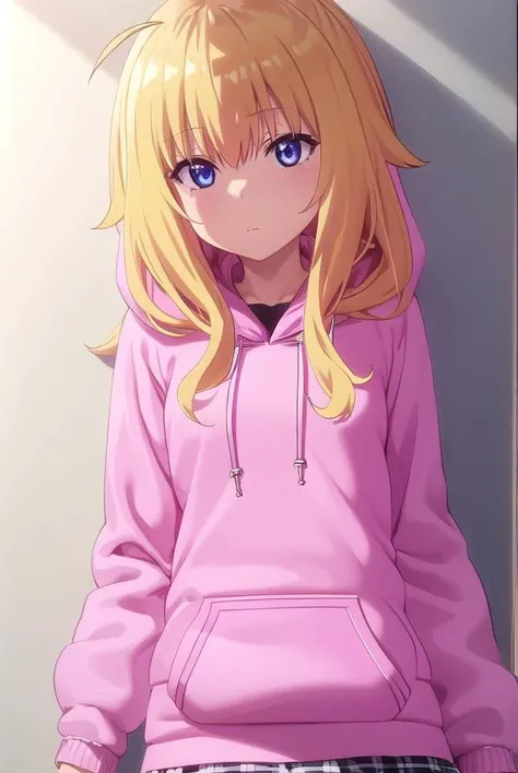 gabrieltenmawhite, <lora:gabriel tenma white s1-lora-nochekaiser:1>,
gabriel tenma white, long hair, blonde hair, (purple eyes:1.1), ahoge,
BREAK skirt, school uniform, jacket, shoes, socks, hood, plaid, hoodie, plaid skirt, black socks, (pink hoodie:1.5),
BREAK indoors, classroom,
BREAK looking at viewer, (cowboy shot:1.5),
BREAK <lyco:GoodHands-beta2:1>, (masterpiece:1.2), best quality, high resolution, unity 8k wallpaper, (illustration:0.8), (beautiful detailed eyes:1.6), extremely detailed face, perfect lighting, extremely detailed CG, (perfect hands, perfect anatomy),