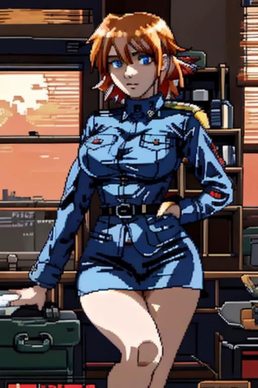 illustration,
SerasVictoria,
athletic, vampire,
red eye, blue eye,
orange hair,
spiky hair,
military uniform,
blue uniform,
medium breasts,
hourglass figure,
sound,
horror,
red, blue, black colors,
dynamic light,
ultra detail,
extremely detailed CG,
full detail,
realistic, 8k,
micro intricate,
masterpiece,
comicbookpencils,
by Kentaro Miura