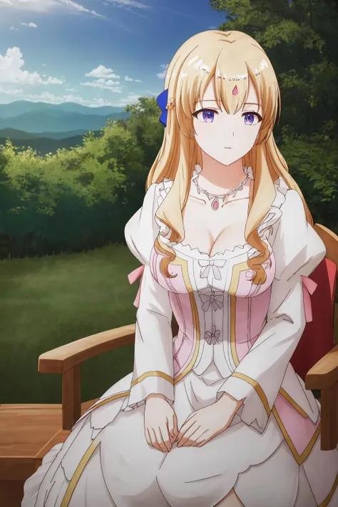 ((masterpiece, high quality, highres,))
outdoors, forest, sky,
mariae, dress, cleavage, <lora:Maria_Euphoria:0.8>
