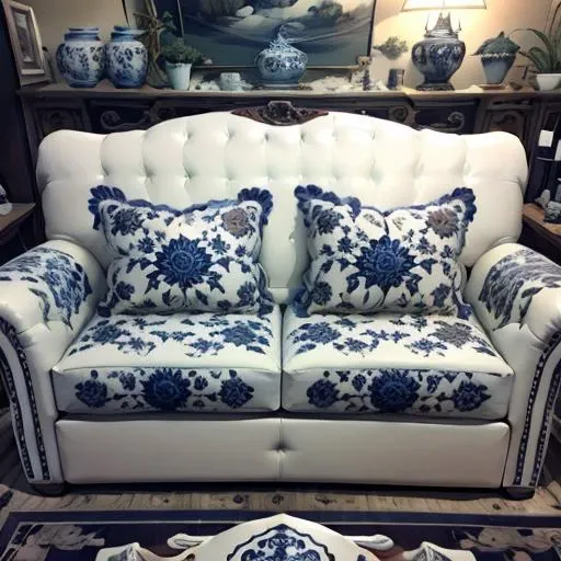 <lora:bwporcelaincd-000006:0.9>, bwporcelaincd, sofa