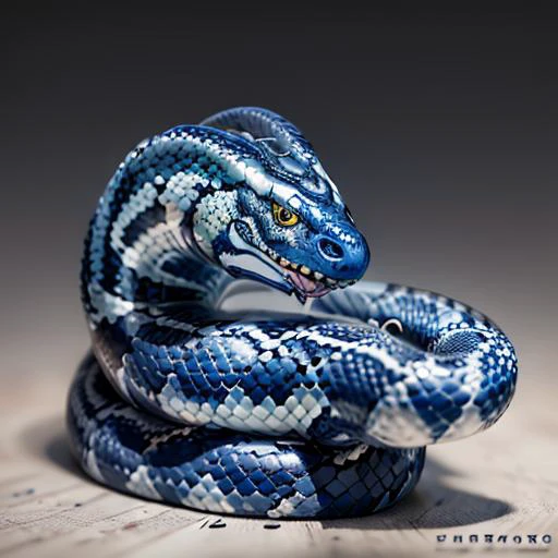 <lora:bwporcelaincd-000006:0.7>, bwporcelaincd, snake