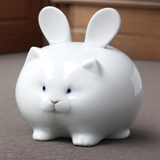 <lora:bwporcelaincd-000007:0.6>, bwporcelaincd, rabbit