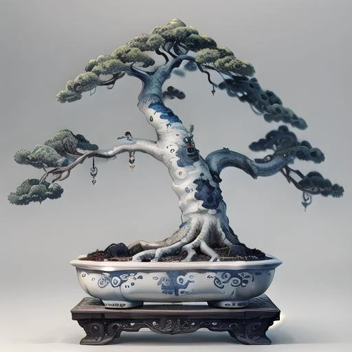 bwporcelaincd, bonsai, <lyco:bwporcelaincd-000007:0.9>