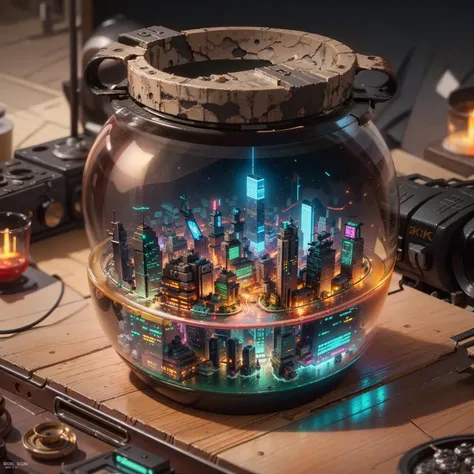 mini\(ttp\), (8k, RAW photo, best quality, masterpiece:1.2), cyberpunk city, miniature, landscape, glass bowl,  <lora:miniature_V1:0.8>