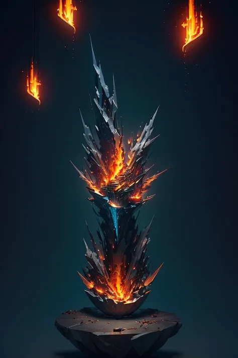 glowing, Dynamic composition, (digital painting:1.1), cliff, fence, upper body, (best quality), award-winning contemporary interior design, cinematic lighting, flame, (sharp:1.3), good anatomy, glass bowl <lora:miniature_V1:0.8>, (detailed light)