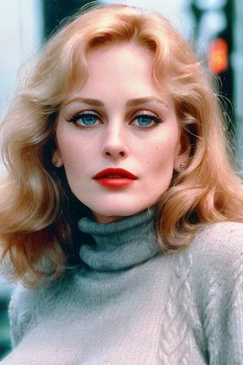 photo of beverlyda-1455:0.99, a woman, ((pale skin)), ((closeup, portrait):1.1), ((turtleneck sweater, heavy coat):1.2), ((cloudy, overcast, raining, outdoors, city street):1.2),((detailed face, beautiful face, detailed eyes, beautiful eyes):1.3), ((lipstick, eyeliner, eye shadow):1.2),((best quality, masterpiece, extreme details):1.2) ((detailed eyes, detailed face):1.2),