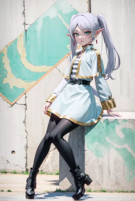 8k, ray tracing, vibrant colors, (1girl, solo), (aafranziska, light blue hair:1.5), black ascot, puffy sleeves, black pencil skirt, pantyhose, black gloves, jewelry, earrings, slim figure, masterpiece, sharp focus, Best Quality, depth of field, cinematic lighting, very detailed clothes, (used condoms, condom belt, used condom belt, condom hair ornament:1.6), abs, ((so embarrassed, blush)), elbow gloves, Perfect eyes, perfect hair, (standing in alleyway, garbage, dumpster, dump:1.4), Rich in details and textures, masterpiece, Best Quality, beautiful girl, Sun light, chiaroscuro, (perfect hands:0.7, Clean hands:0.7), ((((Professional photography)))), ((Dream)), Whole body