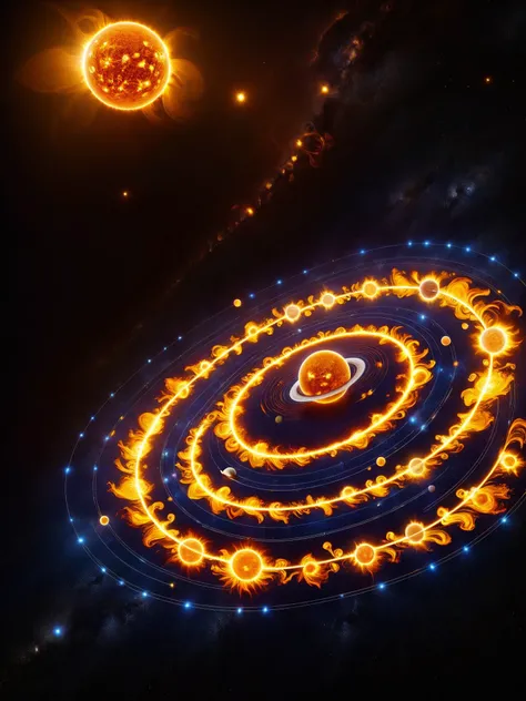 <lora:ral-sun-sdxl:1> A mobile of the solar system with each planet surrounded by ral-sun, creating a dynamic representation of a mini-solar system in motion, <lora:EnvyBetterHiresFixXL01:0:hr=1>