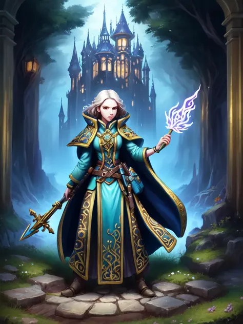 pmini style,  a painted miniature of a female human mage, close-up shot, the background is the library in a wizard tower, detailed face, fantasy game, character design,  Intricate, High Detail, Sharp focus, dramatic, photorealistic art