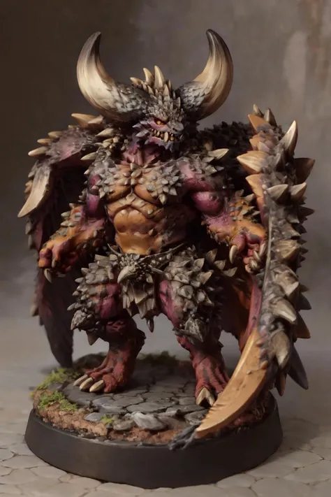 anime,full body,<lora:Nergigante:0.7>,nergigante,digitigrade,bare hands,4toes,wings,
<lora:Painted Miniature:0.8>,pmini style,miniature,