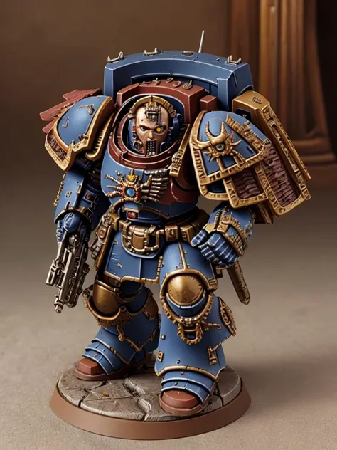 pmini style, painted miniature of a space marine, warhammer character design, close-up shot, used, abrased, Intricate, High Detail, Sharp focus, dramatic, photorealistic art <lora:Painted_Miniature_i_v3.0:0.7>