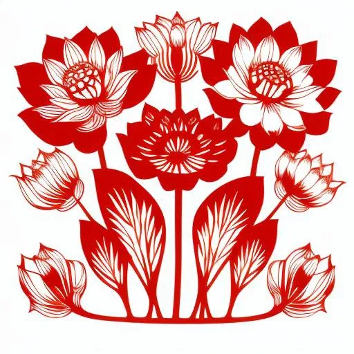 <lora:papercutcd-000006:0.7>, papercutcd, lotus