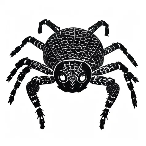 a papercutcd spider, black theme, (solo:1.2), <lora:papercutcd-000008:0.8>, no humans, high quality, masterpiece, realistic, photorealistic, (full body, white background:1.3)