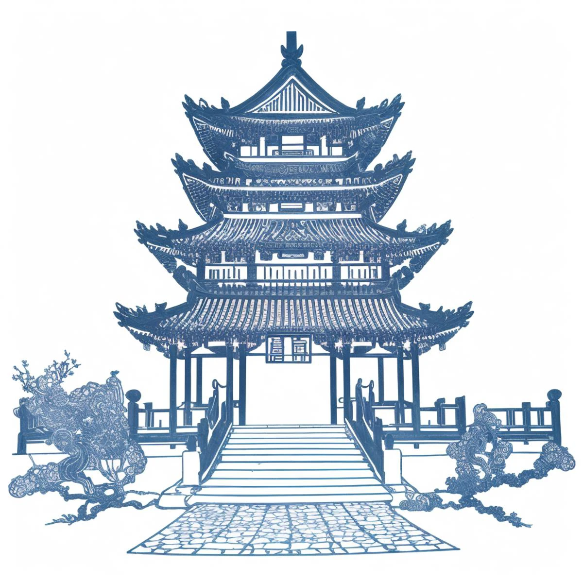 Realistic chinese paper cut art style