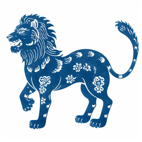 a papercutcd lion, blue theme, (solo:1.2), <lora:papercutcd-000009:1.0>, no humans, high quality, masterpiece, realistic, photorealistic, (full body, white background:1.3)