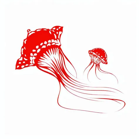 <lora:papercutcd-000009:1>,papercutcd,white background,simple background,jellyfish,read,, (masterpiece, best quality, high quality, highres, ultra-detailed),