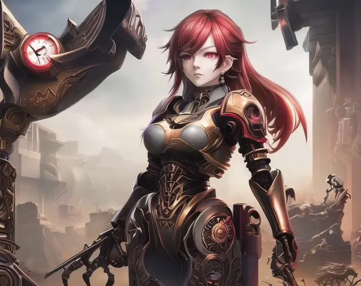 (TimeSocietyTomoe:1.6) (SkeletalCyborg:1) original, masterpiece, best quality, official art, (extremely detailed cg unity 8k wallpaper), (extremely fine and beautiful:1.2), (beautiful and clear background)