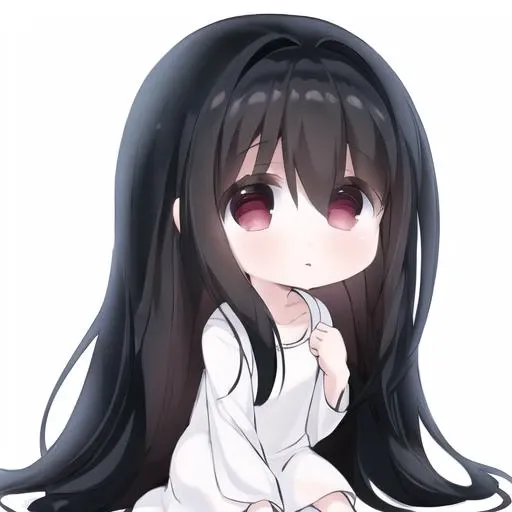 ((masterpiece)),(best quality), absurdres,sadako_yamamura,red eyes,white dress,<lora:Sadakobest:0.7>, <lora:kawayukiStyle_10:1>,chibi,