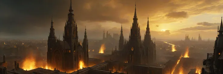 (warhammer 40k, wh40k10m, forge world:1.5, complex gothic architecture, industrial district:1.5, foundry:1.5, industrial chimney,:1.5, machinery,:1.5,   gigantic Melting furnace:1.5, paths of molten iron:1.5, multiple layers of construction, layer after layer of architecture, spire towers, reaching the sky), gothic temple
BREAK
(symbolism, iconism, statue, heraldry, Imperium of Man location, The Aquila, two-headed eagle, cranes:1.5, industrial equipment:1.5, smelter:1.5, Brutalistic, Dystopian,  grim, dark, thunder storm, thick smoke:1.5),
BREAK
(view from orbit, gigantic,panorma, large scale:2)
<lora:Wolvie_Concept_wh40k10m_v1.0:0.8>