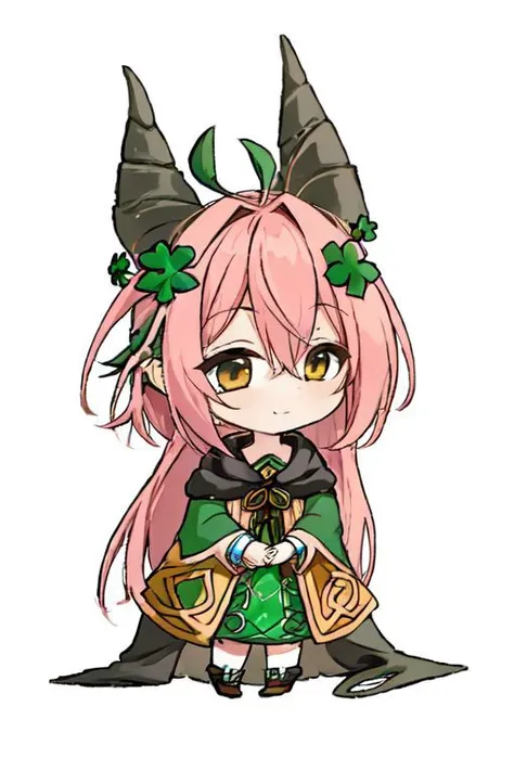 Celtic mythology, fairy, chibi, four Leaf Clover, SSR