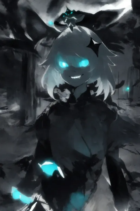 (masterpiece, best quality:1.3), <lora:paimon1:1> (paimondef:1.3), <lora:Gloomifier_V2_TheGlow:5> , glowing, menacing, evil grin, parted lips, detailed face, detailed hair, detailed clothes, ruined city, squint, (floating:1.3) , arms stretched,