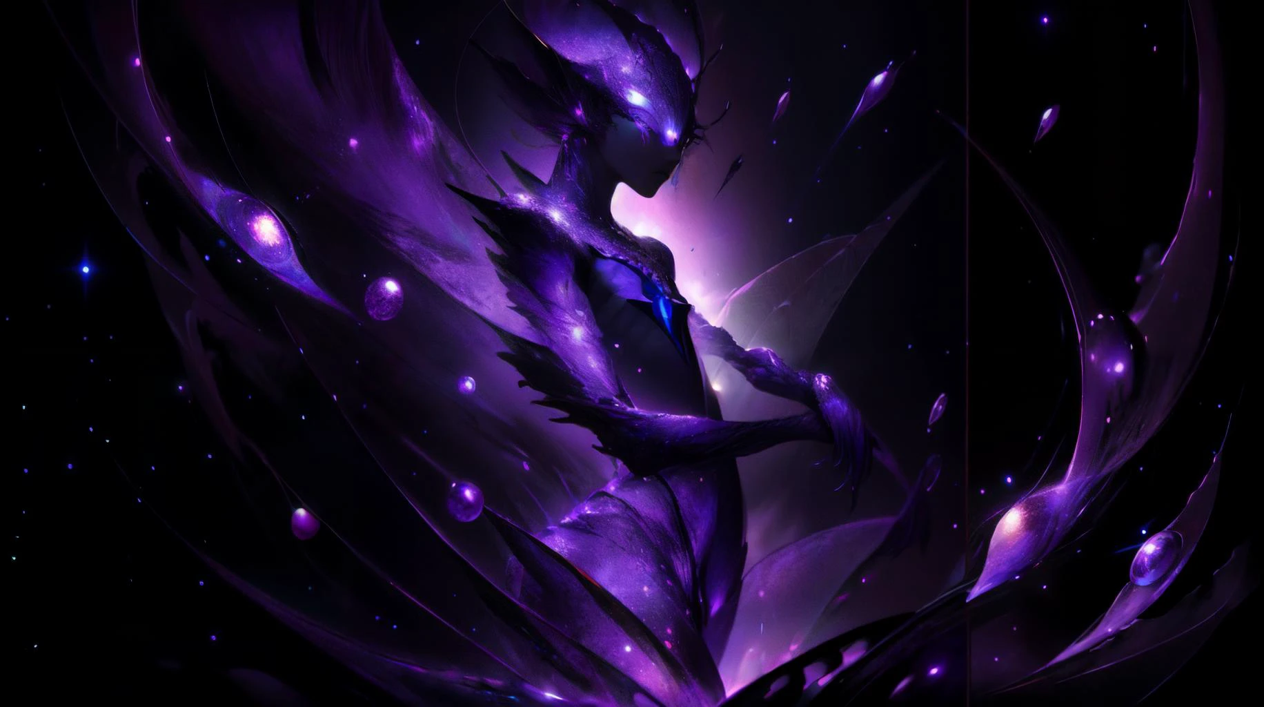 (masterpiece, best quality, fullscreen), [(full body:1.1)::0.2] portrait (photo of a whole magnificent small [magical being:creature:0.4] with a single giant empty eye:1.4), <lora:EYES darkness_v100:0.6> (at night, darkness, no light), (Lucid purple night sky Skin texture:1.4),(no mouth:1.2), (four feets:1.2) and (four hands:1), long legs, (no Spiral Horns:0.1), organic feeling, (human form with Tiger Teeth:1), (Curiosity posture:1.3), <lora:EFFECT Cosmic_Nebula_Style_SD1.5:0.2> martius_nebula, <lora:MONSTER CuteCreatures:0.4> Cu73Cre4ture, (background inside a dark rift with some visible night sky), , <lora:BACKGROUND Nebulae:0.5>, <lora:QUALITY Space - [Background] - Version 1:0.2>, , (look at the viewer:1.2), <lora:SLIDER weight_slider_v2:-0.5>, <lora:LIGHT ALL IN ONE LORA HD v1:0.6>, <lora:QUALITY image enhancer medium_v1:0.4>, <lora:BACKGROUND booscapes_v2:0.1>, (Full body Shot, Shallow Focus Shot, Low Angle Shot:[1.2:0.5:0.1]), heavily detailed, , (asymmetric composition:1.6), (sharp focus), <lora:EFFECT Magic card fakemtg_label:1> fakemtg, (no humans), (), xtremely detailed digital painting, depth of field, artstation, concept art, matte, sharp focus, hyper realistic lighting, illustration, art by Artgerm and Greg Rutkowski and Alphonse Mucha, UHD 8K