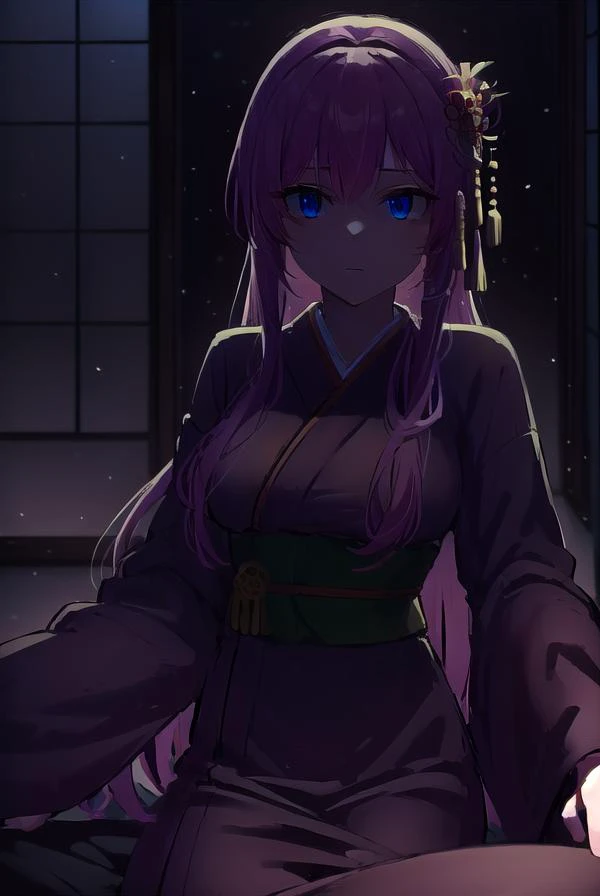 kayosudou, <lyco:kayosudou-lyco-nochekaiser:1>,
kayo sudou, blue eyes, pink hair, long hair, <lora:darkness_v100:1>, (at night, darkness, no light:1.4),
BREAK flower, flowes, green sash, hair ornament, japanese clothes, kimono, obi, red kimono, sash,
BREAK cowboy shot, looking at viewer,
BREAK indoors,
BREAK <lyco:GoodHands-beta2:1>, (masterpiece:1.2), best quality, high resolution, unity 8k wallpaper, (illustration:0.8), (beautiful detailed eyes:1.6), extremely detailed face, perfect lighting, extremely detailed CG, (perfect hands, perfect anatomy),