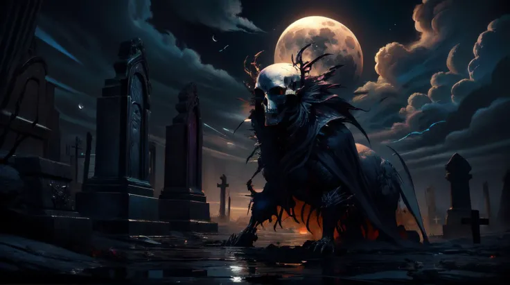 (masterpiece, best quality, fullscreen), [(full body:1.0)::0.3] (photo of a big death [magical being:creature|zombie|skeleton|ghoul|vampire|reaper}:0.6]:1.3), <lora:EYES darkness_v100:0.6> (at night, darkness, no light), (wearing dark ragged Druidic Wrap:1.4), (Retro Fungoid body with Blob-like head and with two Scaled Appendages:1.3), <lora:EFFECT EdobHorrorLandscape_v1.0:0.3> (edobhorrorlandscape), <lora:EFFECT æ­»ç¥:0.4>, (background cemetery with Whipping black ink clouds and the full moon in the sky:1.2), (Rim Lighting lighting:1.2), , <lora:MONSTER ral-zhibi-sd15:0.4> zhibi, , (look at the viewer:1.1), , <lora:SLIDER weight_slider_v2:0.5>,<lora:LIGHT nLoRA:0.6> dark theme, <lora:QUALITY Space - [Background] - Version 1:0.5>, <lora:QUALITY add_detail:0.4>, (Full body Shot, Shallow Focus Shot, Low Angle Shot:[1.2:0.5:0.1]), heavily detailed, stygical, , (sharp focus), <lora:EFFECT Magic card fakemtg_label:1> fakemtg, (no humans), tricate, elegant, highly detailed, centered, digital painting, artstation, concept art, smooth, sharp focus, illustration, artgerm, donato giancola, Joseph Christian Leyendecker, WLOP, Boris Vallejo