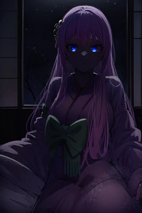 kayosudou, <lyco:kayosudou-lyco-nochekaiser:1>,
kayo sudou, blue eyes, pink hair, long hair, <lora:darkness_v100:1>, (at night, darkness, no light:1.4), <lora:gloweyes_v100:1>, glowing eyes
BREAK flower, flowes, green sash, hair ornament, japanese clothes, kimono, obi, red kimono, sash,
BREAK cowboy shot, looking at viewer,
BREAK indoors,
BREAK <lyco:GoodHands-beta2:1>, (masterpiece:1.2), best quality, high resolution, unity 8k wallpaper, (illustration:0.8), (beautiful detailed eyes:1.6), extremely detailed face, perfect lighting, extremely detailed CG, (perfect hands, perfect anatomy),